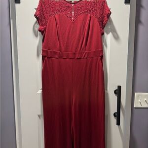 Torrid Red Lace Jumpsuit